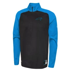 Men's New Era Black Carolina Panthers Combine Authentic O-Line Raglan Half-Zip Jacket -New Era Shop 6002591 ALT2
