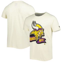 Men's New Era Cream Minnesota Vikings Sideline Chrome T-Shirt