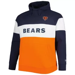 Men's New Era Orange Chicago Bears Big & Tall Current Team Colorblock Fleece Raglan Pullover Hoodie -New Era Shop 6011785 ALT2