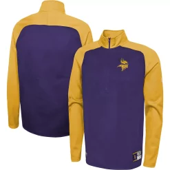 Men's New Era Purple Minnesota Vikings Combine Authentic O-Line Raglan Half-Zip Jacket