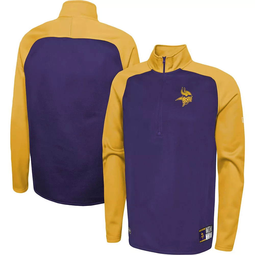 Men's New Era Purple Minnesota Vikings Combine Authentic O-Line Raglan Half-Zip Jacket 2 Men's New Era Purple Minnesota Vikings Combine Authentic O-Line Raglan Half-Zip Jacket - Image 2