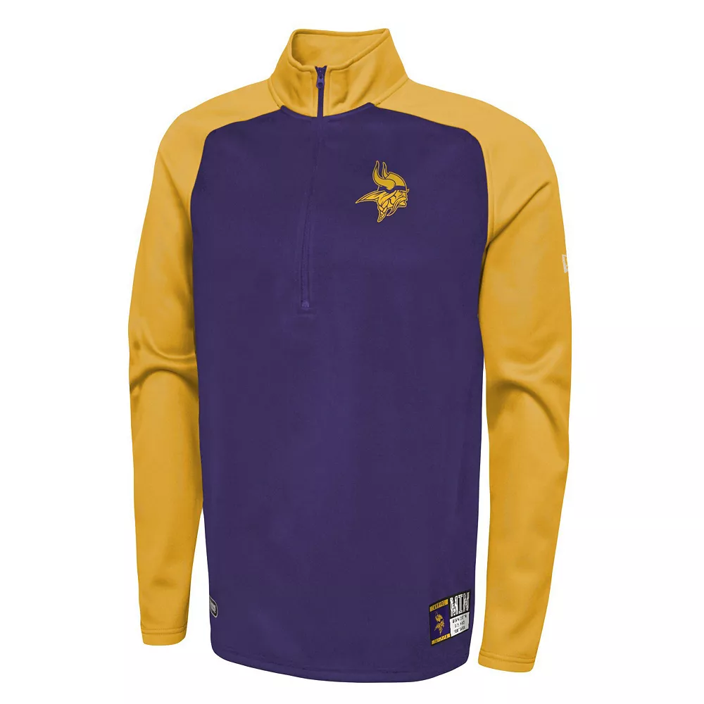 Men's New Era Purple Minnesota Vikings Combine Authentic O-Line Raglan Half-Zip Jacket 3 Men's New Era Purple Minnesota Vikings Combine Authentic O-Line Raglan Half-Zip Jacket - Image 3