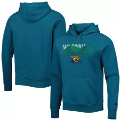 Men's New Era Teal Jacksonville Jaguars Ink Dye Pullover Hoodie