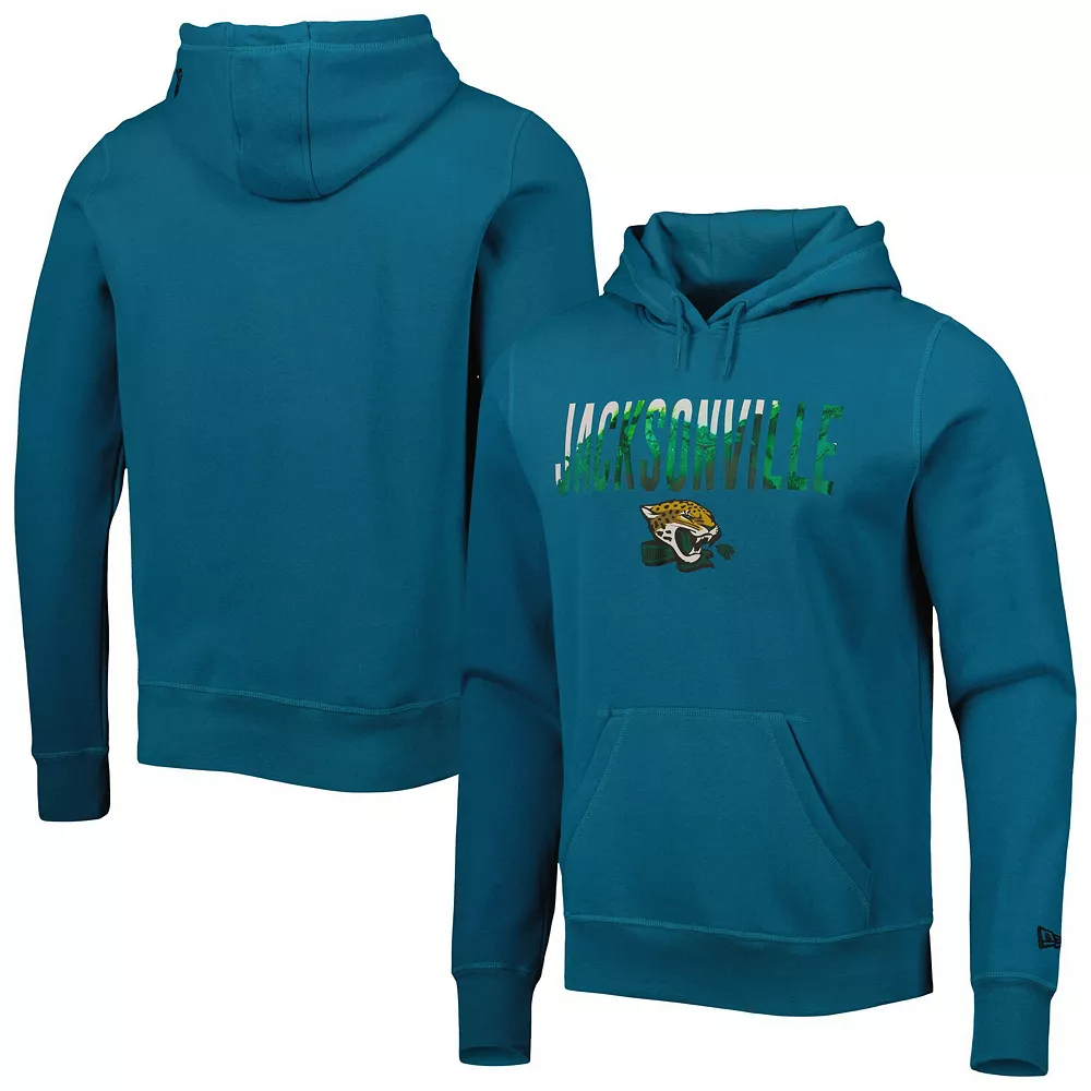 Men's New Era Teal Jacksonville Jaguars Ink Dye Pullover Hoodie 1 Men's New Era Teal Jacksonville Jaguars Ink Dye Pullover Hoodie