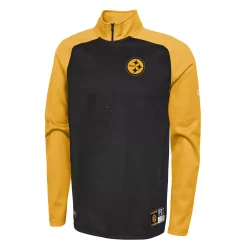 Men's New Era Black Pittsburgh Steelers Combine Authentic O-Line Raglan Half-Zip Jacket -New Era Shop 6012537 ALT2