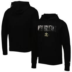 Men's New Era Black New Orleans Saints Ink Dye Pullover Hoodie