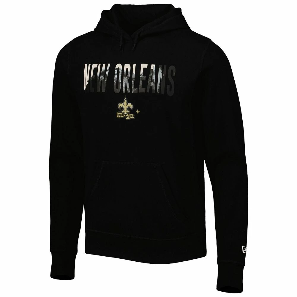 Men's New Era Black New Orleans Saints Ink Dye Pullover Hoodie 3 Men's New Era Black New Orleans Saints Ink Dye Pullover Hoodie - Image 3