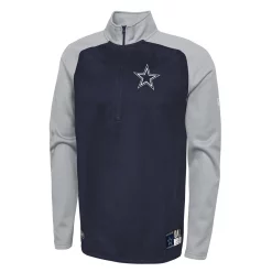 Men's New Era Navy Dallas Cowboys Combine Authentic O-Line Raglan Half-Zip Jacket -New Era Shop 6025087 ALT2