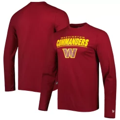 Men's New Era Burgundy Washington Commanders Combine Authentic Stated Long Sleeve T-Shirt