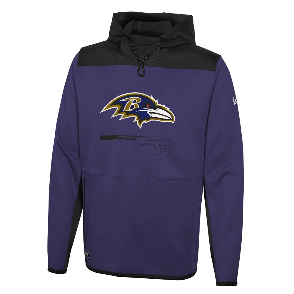 Men's New Era Purple Baltimore Ravens Combine Authentic Hard Hitter Pullover Hoodie 3 Men's New Era Purple Baltimore Ravens Combine Authentic Hard Hitter Pullover Hoodie - Image 3