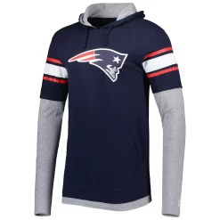Men's New Era Navy New England Patriots Long Sleeve Hoodie T-Shirt -New Era Shop 6026022 ALT2