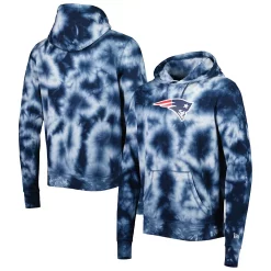 Men's New Era Navy New England Patriots Team Tie-Dye Pullover Hoodie
