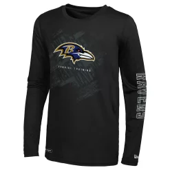 Men's New Era Black Baltimore Ravens Combine Authentic Action Long Sleeve T-Shirt