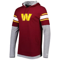 Men's New Era Burgundy Washington Commanders Long Sleeve Hoodie T-Shirt -New Era Shop 6026919 ALT2