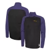 Men's New Era Black Baltimore Ravens Combine Authentic O-Line Raglan Half-Zip Jacket