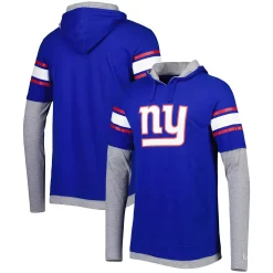 Men's New Era Royal New York Giants Long Sleeve Hoodie T-Shirt
