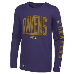 Men's New Era Purple Baltimore Ravens Combine Authentic Home Stadium Long Sleeve T-Shirt