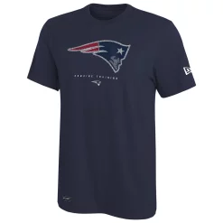 Men's New Era Navy New England Patriots Combine Authentic Ball Logo T-Shirt