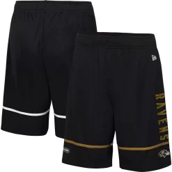 Men's New Era Black Baltimore Ravens Combine Authentic Rusher Training Shorts
