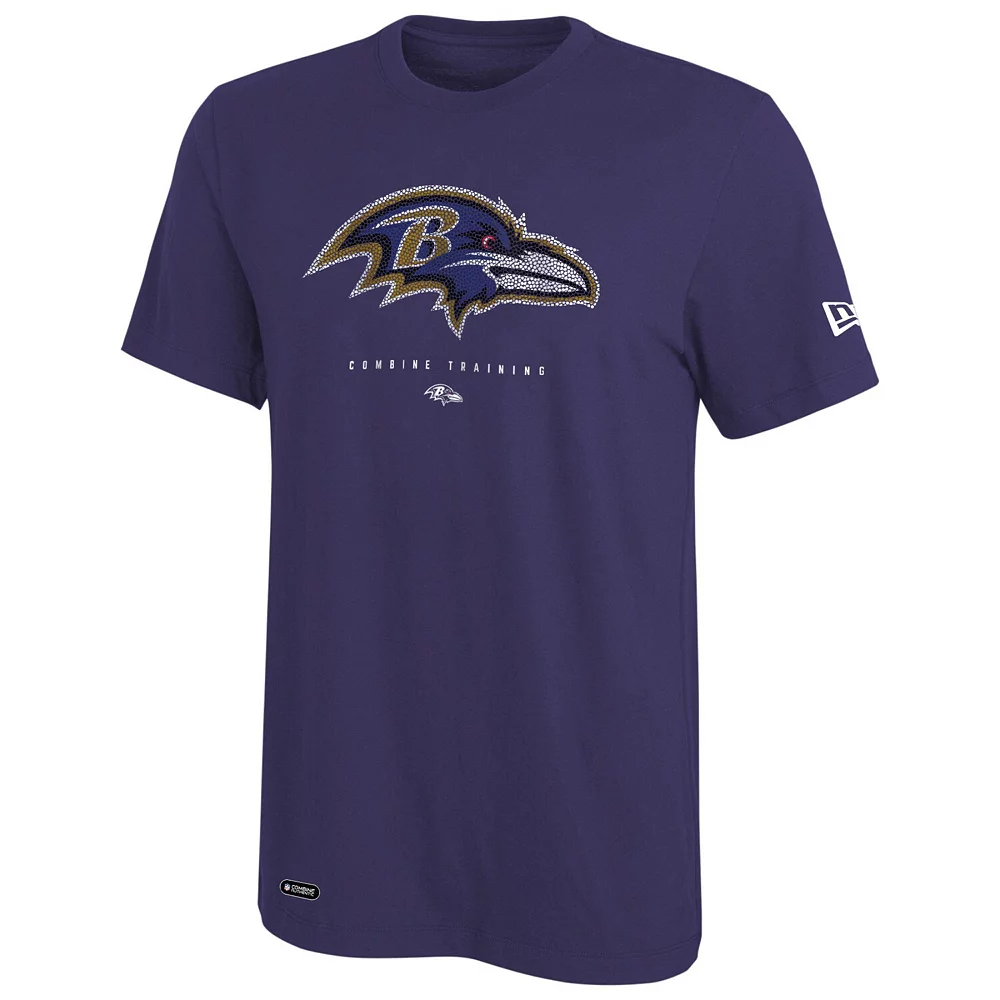 Men's New Era Purple Baltimore Ravens Combine Authentic Ball Logo T-Shirt 1 Men's New Era Purple Baltimore Ravens Combine Authentic Ball Logo T-Shirt
