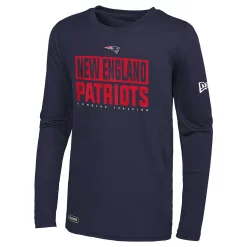 Men's New Era Navy New England Patriots Combine Authentic Offsides Long Sleeve T-Shirt