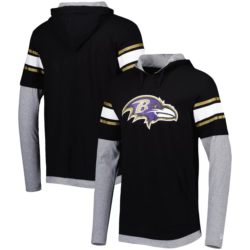 Men's New Era Black Baltimore Ravens Long Sleeve Hoodie T-Shirt 2 Men's New Era Black Baltimore Ravens Long Sleeve Hoodie T-Shirt - Image 2