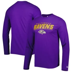 Men's New Era Purple Baltimore Ravens Combine Authentic Stated Long Sleeve T-Shirt