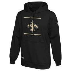 Men's New Era Black New Orleans Saints Combine Authentic Split Defense Pullover Hoodie