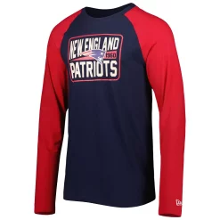 Men's New Era Navy New England Patriots Current Raglan Long Sleeve T-Shirt -New Era Shop 6029220 ALT2