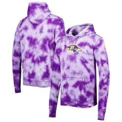 Men's New Era Purple Baltimore Ravens Team Tie-Dye Pullover Hoodie