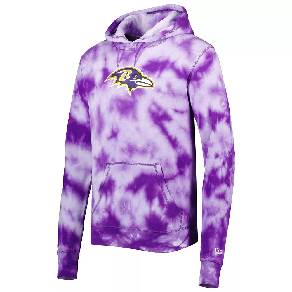 Men's New Era Purple Baltimore Ravens Team Tie-Dye Pullover Hoodie 3 Men's New Era Purple Baltimore Ravens Team Tie-Dye Pullover Hoodie - Image 3