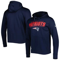 Men's New Era Navy New England Patriots Combine Authentic Stated Logo Pullover Hoodie