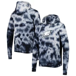 Men's New Era Black Philadelphia Eagles Team Tie-Dye Pullover Hoodie
