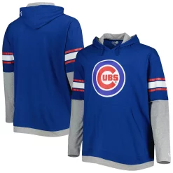 Men's New Era Royal Chicago Cubs Big & Tall Twofer Pullover Hoodie