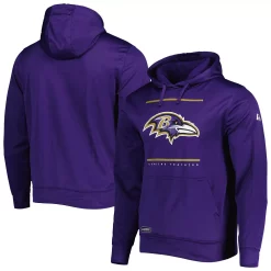 Men's New Era Purple Baltimore Ravens Combine Authentic Split Defense Pullover Hoodie
