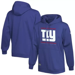 Men's New Era Royal New York Giants Combine Authentic Split Defense Pullover Hoodie