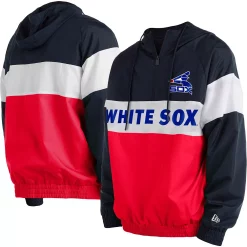 Men's New Era Red Chicago White Sox Raglan Quarter-Zip Hoodie