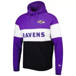 Men's New Era Black Baltimore Ravens Colorblock Current Pullover Hoodie 5 Men's New Era Black Baltimore Ravens Colorblock Current Pullover Hoodie -New Era Shop 6111956 ALT2