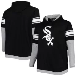 Men's New Era Black Chicago White Sox Big & Tall Twofer Pullover Hoodie