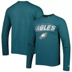 Men's New Era Midnight Green Philadelphia Eagles Combine Authentic Stated Long Sleeve T-Shirt