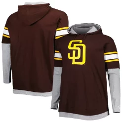 Men's New Era Brown San Diego Padres Big & Tall Twofer Pullover Hoodie