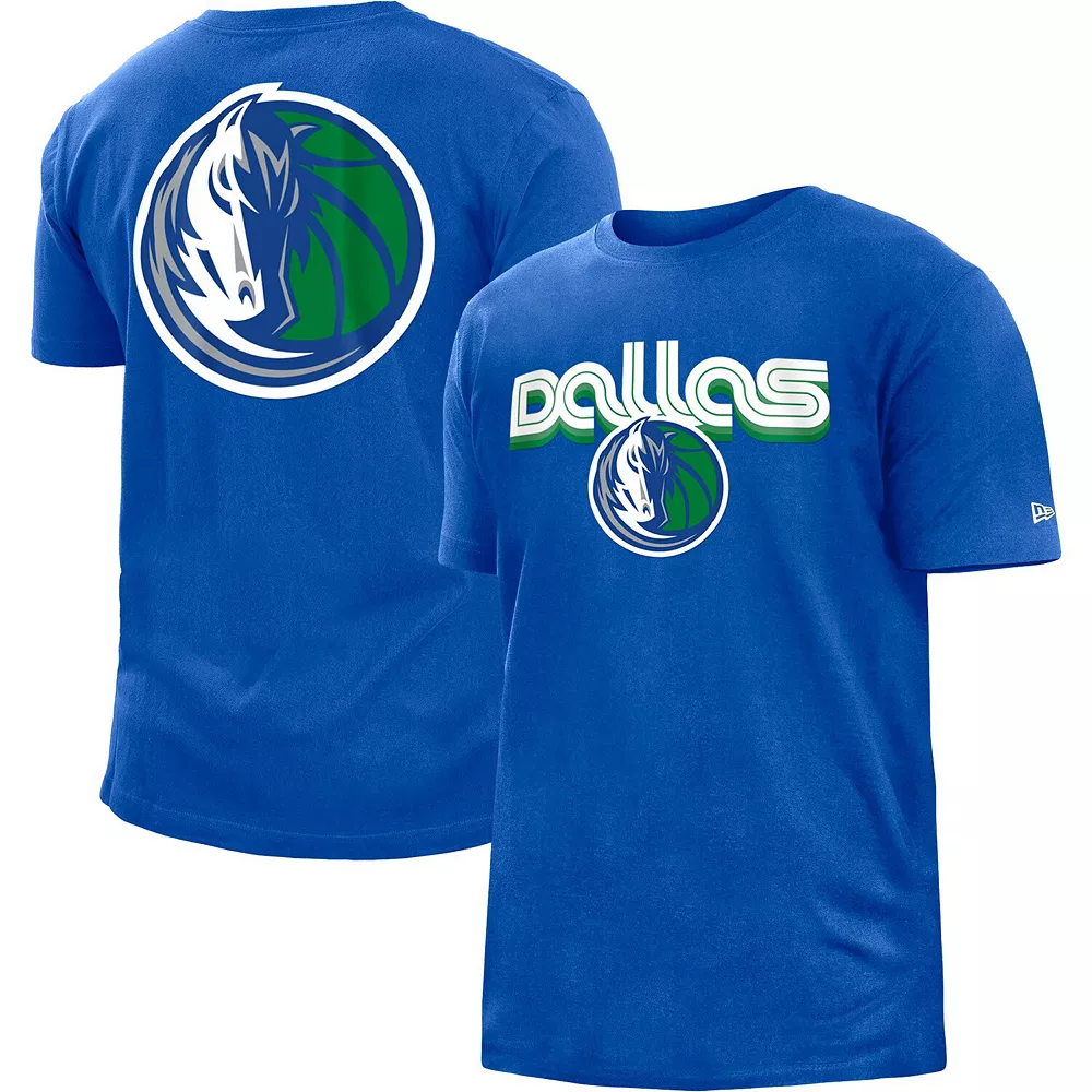 Men's New Era Blue Dallas Mavericks 2022/23 City Edition Brushed Jersey T-Shirt 1 Men's New Era Blue Dallas Mavericks 2022/23 City Edition Brushed Jersey T-Shirt