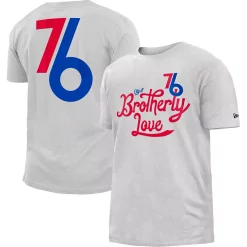Men's New Era White Philadelphia 76ers 2022/23 City Edition Brushed Jersey T-Shirt