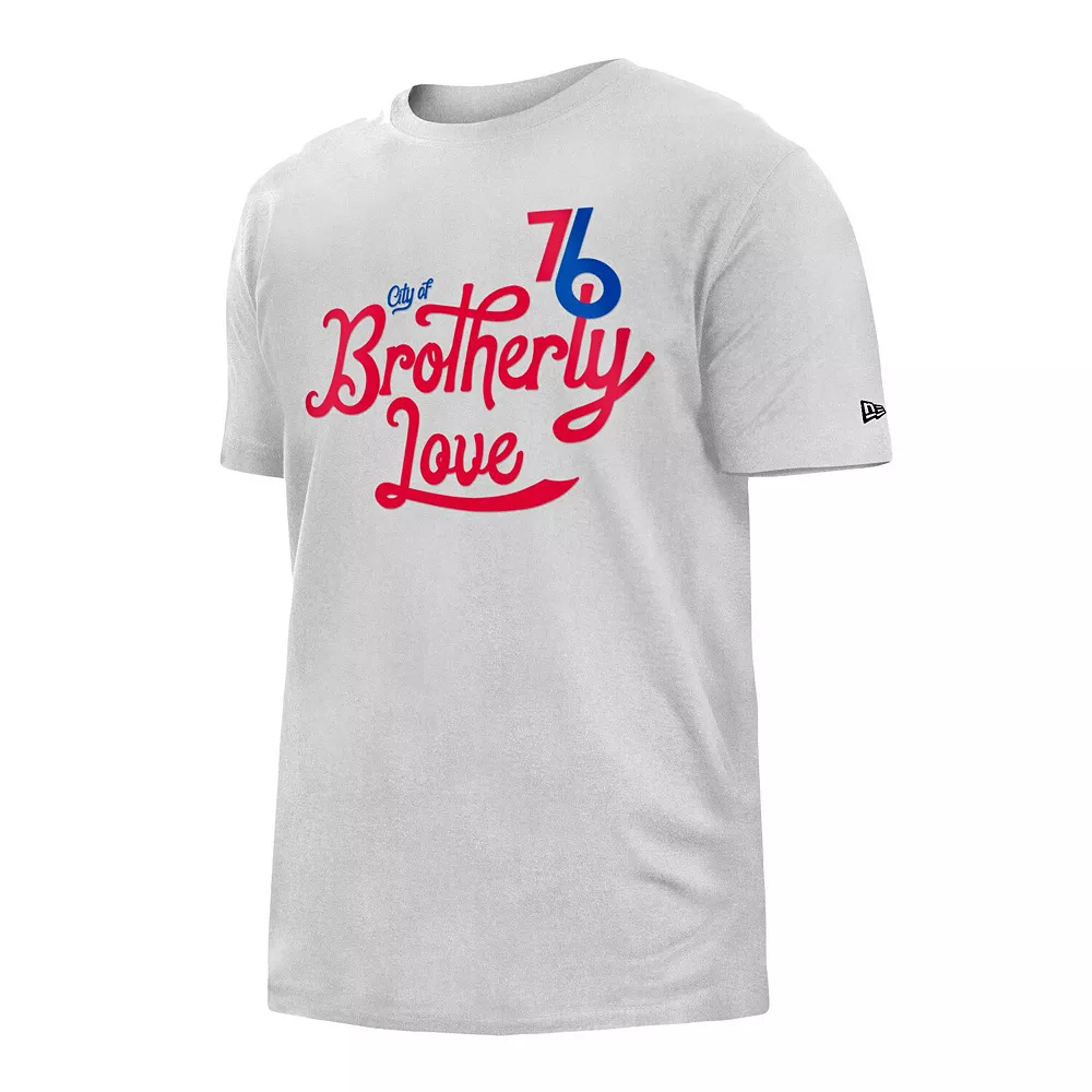 Men's New Era White Philadelphia 76ers 2022/23 City Edition Brushed Jersey T-Shirt 3 Men's New Era White Philadelphia 76ers 2022/23 City Edition Brushed Jersey T-Shirt - Image 3