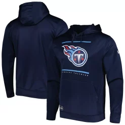 Men's New Era Navy Tennessee Titans Combine Authentic Split Defense Pullover Hoodie