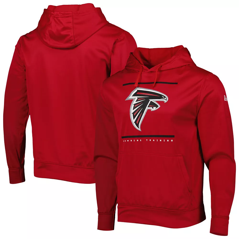 Men's New Era Red Atlanta Falcons Combine Authentic Split Defense Pullover Hoodie 1 Men's New Era Red Atlanta Falcons Combine Authentic Split Defense Pullover Hoodie
