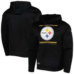 Men's New Era Black Pittsburgh Steelers Combine Authentic Split Defense Pullover Hoodie