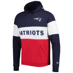 Men's New Era Red New England Patriots Colorblock Current Pullover Hoodie -New Era Shop 6155686 ALT2