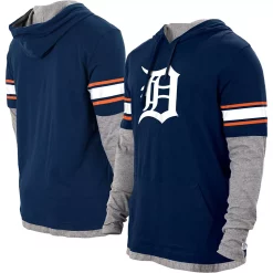Men's New Era Navy Detroit Tigers Twofer Pullover Hoodie