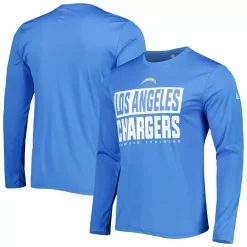 Men's New Era Powder Blue Los Angeles Chargers Combine Authentic Offsides Long Sleeve T-Shirt
